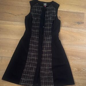 Vince Camuto Black sleeveless dress with plaid block